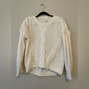 White Fringe Sweater